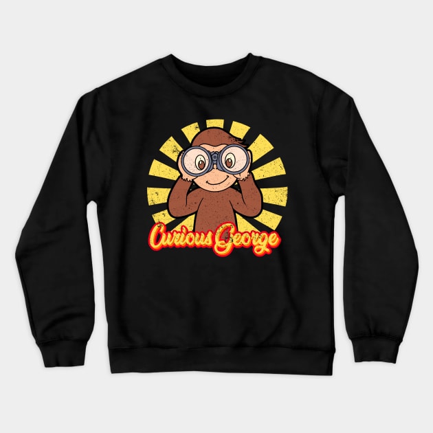 Curious George Retro Japanese Crewneck Sweatshirt by thelazyshibaai